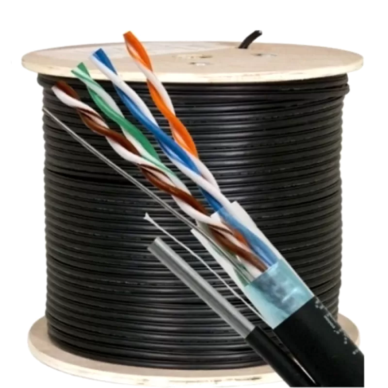 Cablu FTP autoportant, cat 5E, CUPRU 100%, 305m, negru TSY-FTP5E-MESS - imagine 1