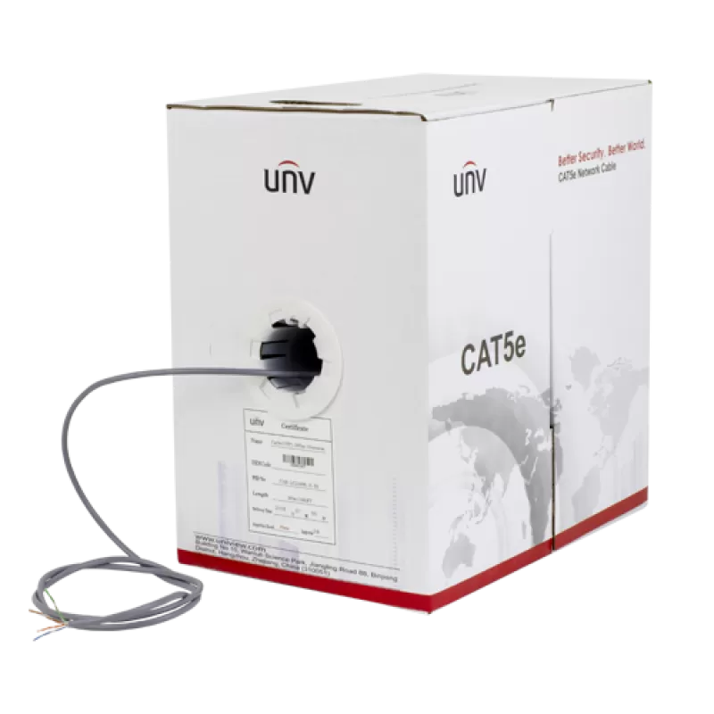 Cablu UTP cat5e 0.45mm, cupru integral, cutie 305 metri - UNV CAB-LC2100B-E-IN