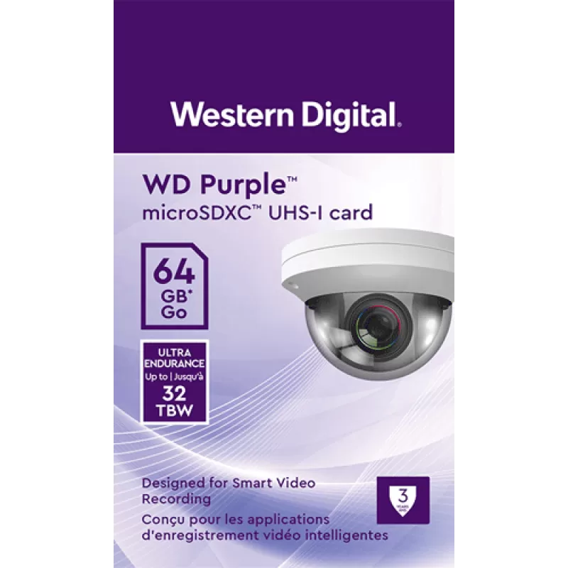 Card MicroSD 64GB, seria Purple Ultra Endurance - Western Digital WDD064G1P0C - imagine 1