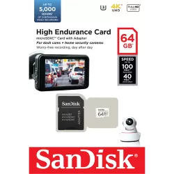 Card MicroSD 64GB, seria HIGH Endurance - SanDisk SDSQQNR-064G-GN6IA - imagine 1