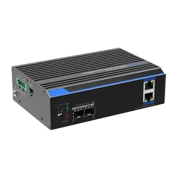 Switch industrial 2 porturi Gigabit HPoE, 2 porturi uplink SFP/RJ45 - UTEPO UTP7202GE-POE