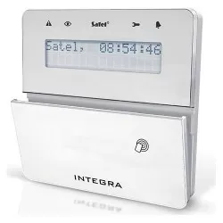 Tastatura alarma Satel INT-KLFR-WSW, LCD, Cititor de proximitate, Compatibila INTEGRA, Alb