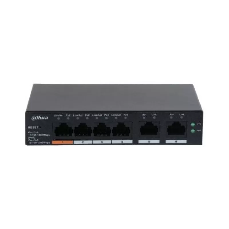 Switch Dahua CS4006-4GT-60 Switch Gigabit desktop administrat in cloud cu 6 porturi cu PoE cu 4 porturi Switch Dahua CS4006-4GT-60 Switch Gigabit desktop administrat in cloud cu 6 porturi cu PoE cu 4 porturi