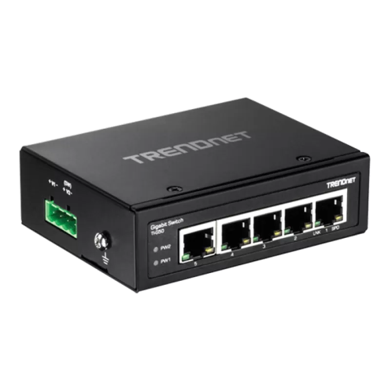 Switch industrial 5 porturi Gigabit DIN-Rail - TRENDnet TI-G50