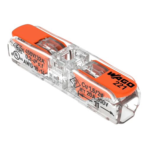 221-2411_1 Conector derivatie in linie, 2 fire, max. 4 mm² (60 buc.) - WAGO 221-2411 - imagine 1