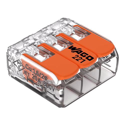 221-413_1 Conector derivatie 3 fire, max. 4 mm² (50 buc.) - WAGO 221-413 - imagine 1