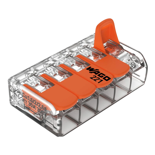221-615_1 Conector derivatie 5 fire, max. 6 mm² (15 buc.) - WAGO 221-615 - imagine 1