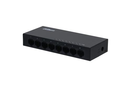 DH-PFS3008-8GT-V2-View-45left-logo.png Switch cu 8 porturi Dahua, 2000 MAC, 16 Gbit, fara management - imagine 1