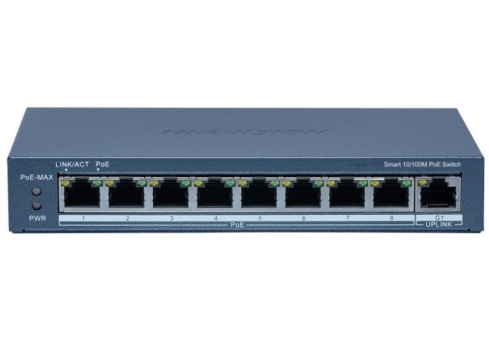 DS-3E1309P-EIB_20267383000873792.jpg SWITCH CU 9 PORTURI (8 POE 10/100M,1 RJ45 GIGABIT) - imagine 1