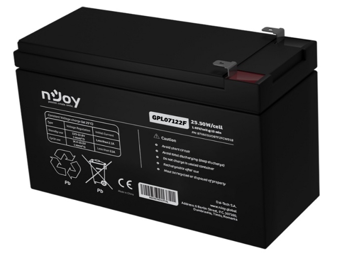 GPL07122F_20267785422153000.jpg ACUMULATOR UPS, 12V, 7A, VRLA AGM, LONG LIFE - imagine 1