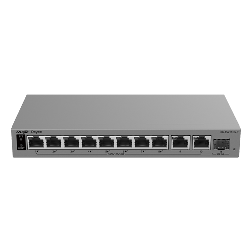 img47746large.png Switch L2, 10 x RJ45 1G (8 x PoE+), 1 x SFP 1G, Putere PoE 120W, Cloud Management - Ruijie Reyee RG-ES211GS-P - imagine 1