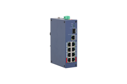 DH-CHS4110-8ET-110-View-45Right-logo.png Switch PoE Dahua 10 porturi, 8× PoE, Cloud Managed, Hardened, 32 VLAN, 110W, 2× Uplink Gigabit, IP30, IK06 - imagine 1