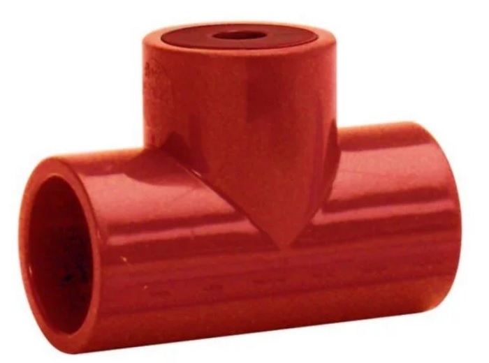 PIP-016_2026911114105461012.jpg ADAPTOR TRUNK DIN ABS, ROSU, 25 MM, PACHET DE 10 - imagine 1