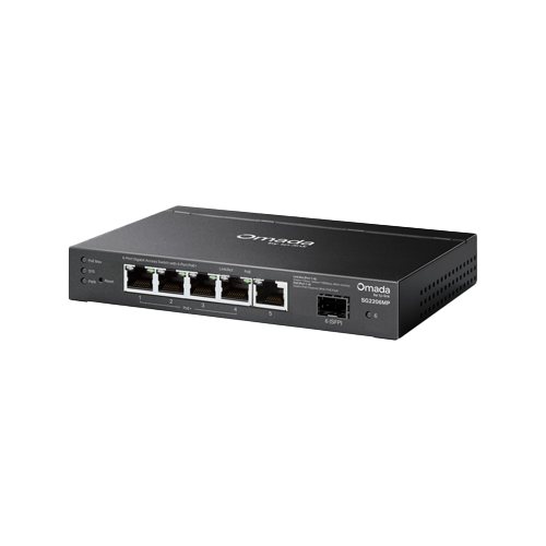 img47317large.png Switch L2+, 5 x RJ45 1G (4 x PoE+), 1 x SFP 1G, Budget PoE 63W, Management - TP-Link Omada SG2206MP - imagine 1