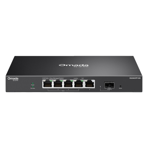img47983large.png Switch L2, 5 x RJ45 2.5G (4 x PoE++), 1 x SFP+ 10G, Putere PoE 120W, Cloud Management - TP-Link Omada ES206XPP-M2 - imagine 1