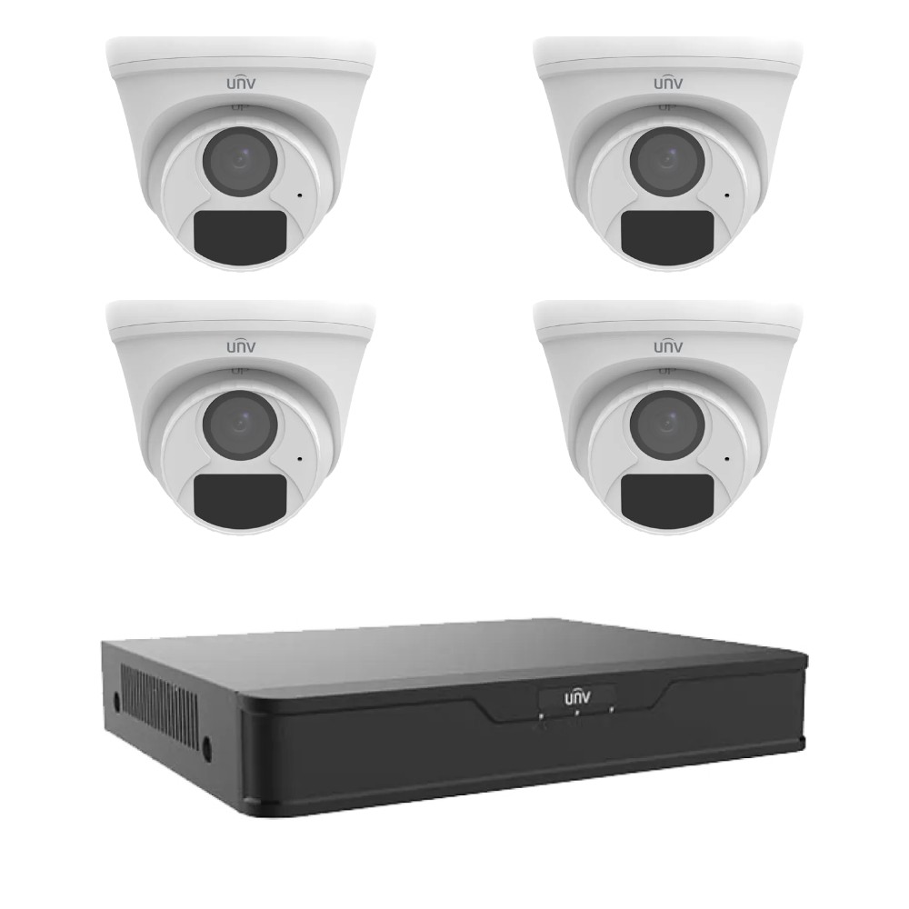 Kit supraveghere 4 camere analogice Uniview 2MP, IR 20m, microfon, DVR 4 canale