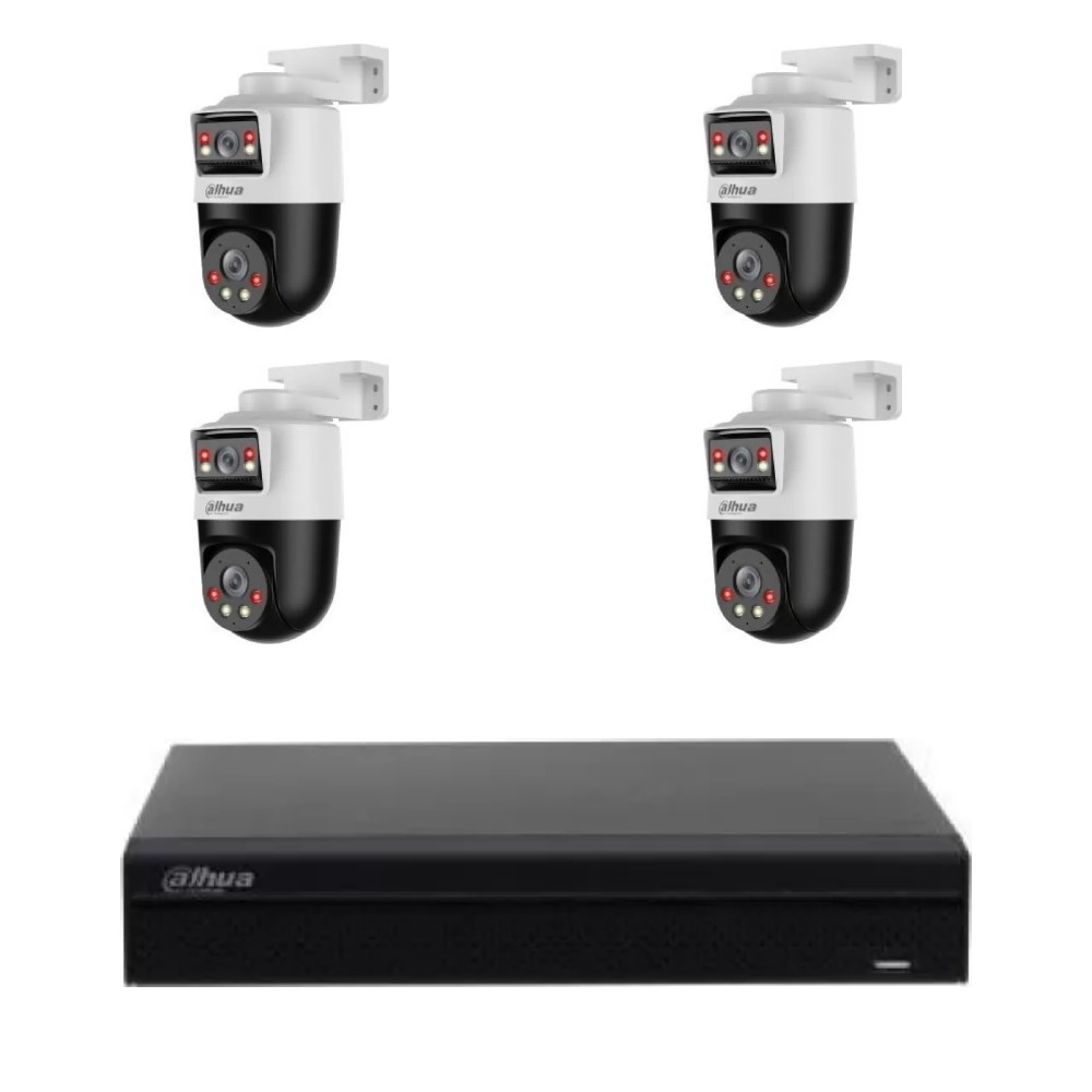 Kit 4 camere exterior IP PT Dahua, NVR
