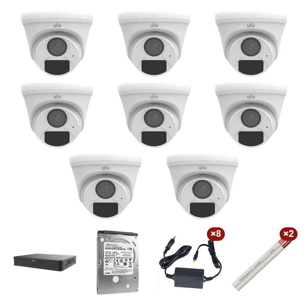 Kit supraveghere video 8 camere + audio 5 MP interior