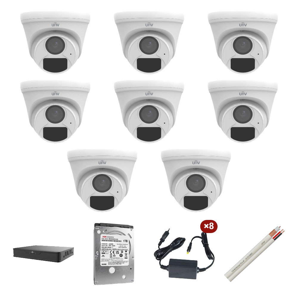 Kit supraveghere video 8 camere + audio 5 MP interior