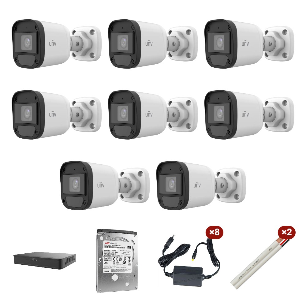 Kit supraveghere video 8 camere + audio 5 MP exterior