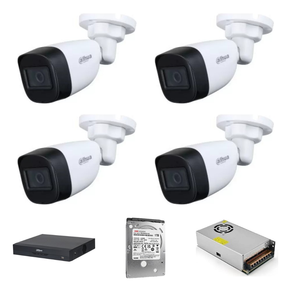 Kit 4 camere exterior Dahua cu DVR si HDD