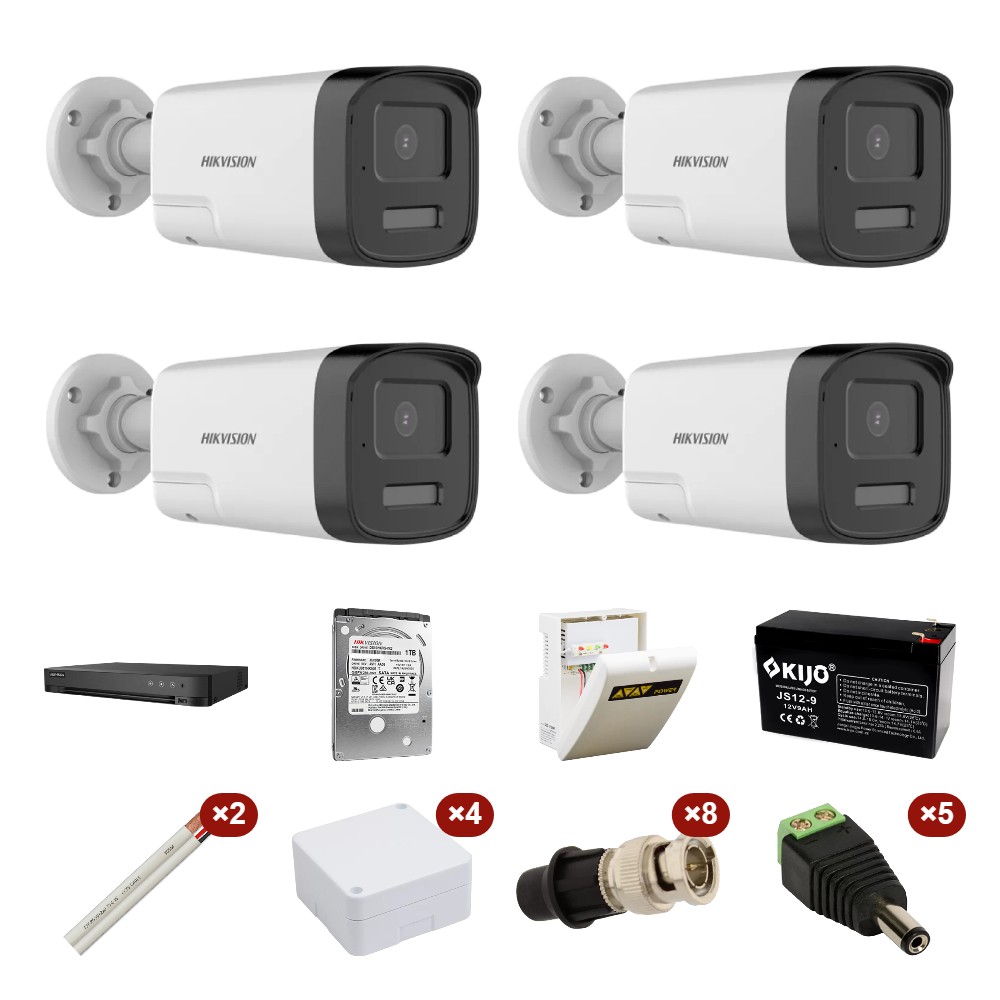 Kit supraveghere 4 cam exterior 8 MP, FULL