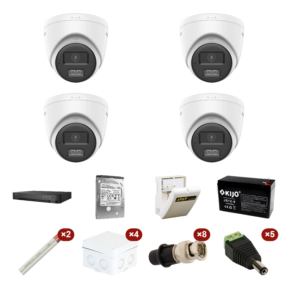 Kit supraveghere 4 cam 8 MP, 2 int ,2 interior , FULL